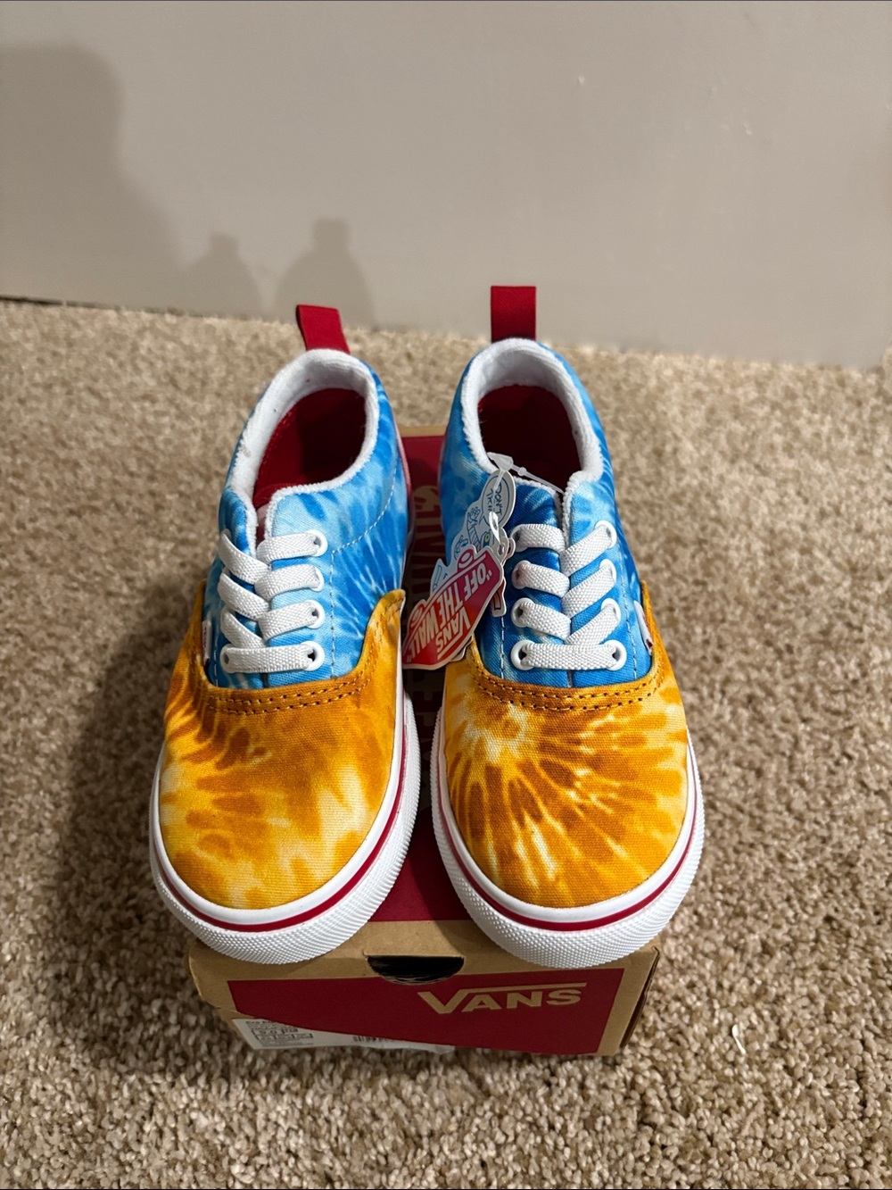 Vans Kids Tie-Dye Lace-Up Sneakers - Blue & Yellow